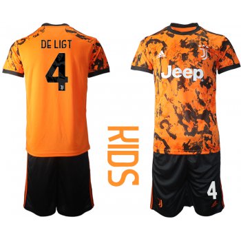 Youth 2020-2021 club Juventus away orange 4 Soccer Jerseys