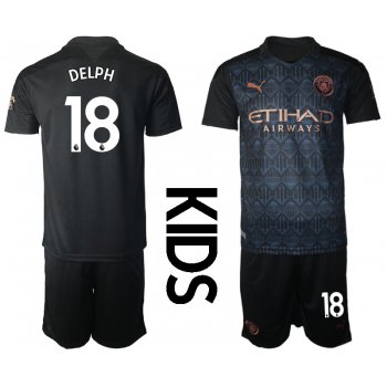 Youth 2020-2021 club Manchester City away black 18 Soccer Jerseys