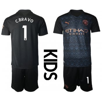 Youth 2020-2021 club Manchester City away black 1 Soccer Jerseys