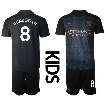 Youth 2020-2021 club Manchester City away black 8 Soccer Jerseys