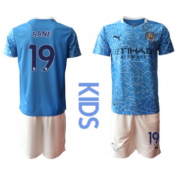 Youth 2020-2021 club Manchester City home blue 19 Soccer Jerseys