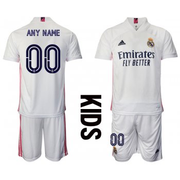 Youth 2020-2021 club Real Madrid home customized white Soccer Jerseys