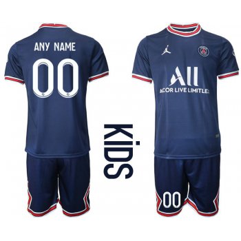 Youth 2021-2022 Club Paris St German home blue customized Soccer Jersey