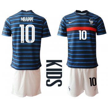 2021 France home Youth 10 soccer jerseys