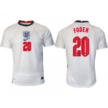 Men 2020-2021 European Cup England home aaa version white 20 Nike Soccer Jersey