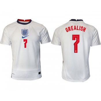 Men 2020-2021 European Cup England home aaa version white 7 Nike Soccer Jersey