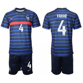 Men 2020-2021 European Cup France home blue 4 Soccer Jersey