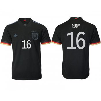 Men 2020-2021 European Cup Germany away aaa version black 16 Adidas Soccer Jersey