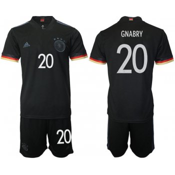 Men 2020-2021 European Cup Germany away black 20 Adidas Soccer Jersey