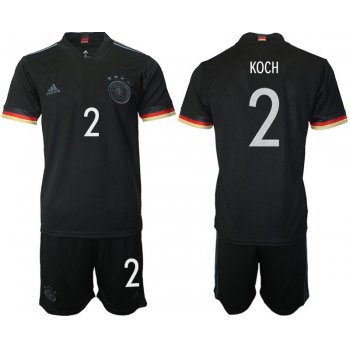 Men 2020-2021 European Cup Germany away black 2 Adidas Soccer Jersey