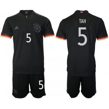 Men 2020-2021 European Cup Germany away black 5 Adidas Soccer Jersey