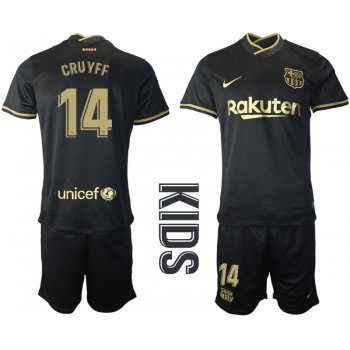 Youth 2020-2021 club Barcelona away 14 black Soccer Jerseys1