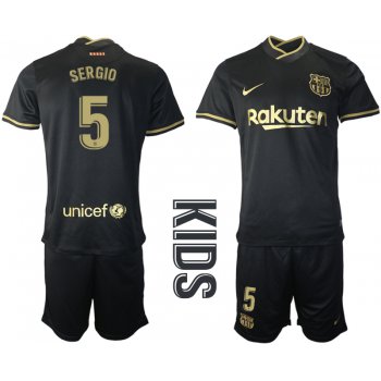 Youth 2020-2021 club Barcelona away 5 black Soccer Jerseys