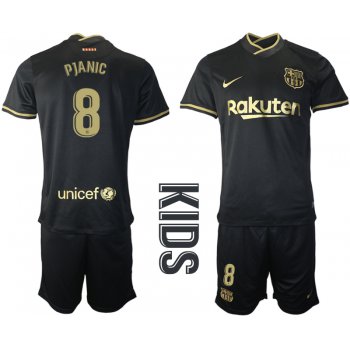 Youth 2020-2021 club Barcelona away 8 black Soccer Jerseys