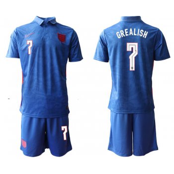 Men 2020-2021 European Cup England away blue 7 Nike Soccer Jersey