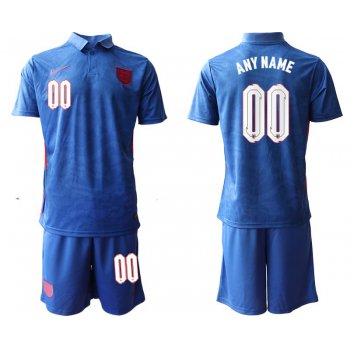 Men 2020-2021 European Cup England away blue customized Nike Soccer Jersey