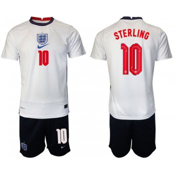 Men 2020-2021 European Cup England home white 10 Nike Soccer Jersey