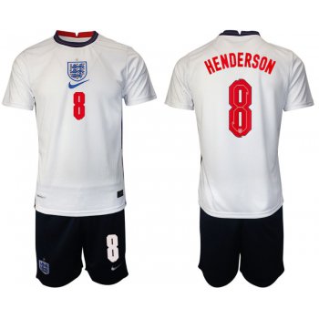 Men 2020-2021 European Cup England home white 8 Nike Soccer Jersey