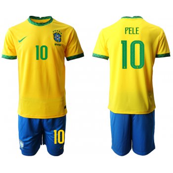 Men 2020-2021 Season National team Brazil home yellow 10 Soccer Jersey3