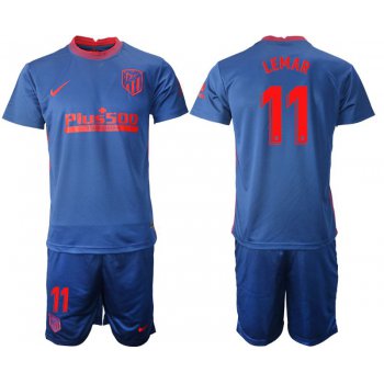 Men 2020-2021 club Atletico Madrid away 11 blue Soccer Jerseys