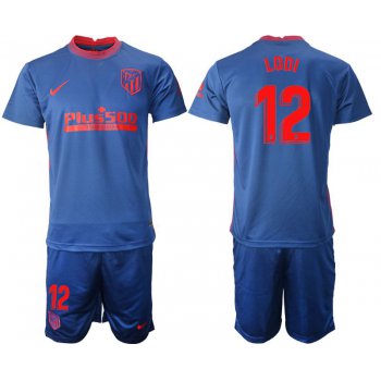 Men 2020-2021 club Atletico Madrid away 12 blue Soccer Jerseys