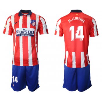 Men 2020-2021 club Atletico Madrid home 14 red Soccer Jerseys