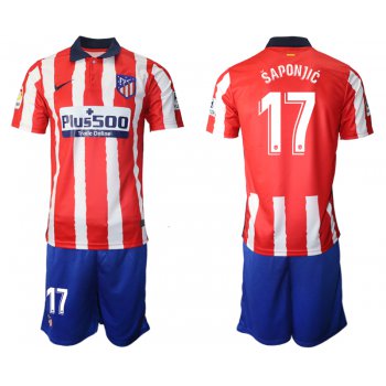 Men 2020-2021 club Atletico Madrid home 17 red Soccer Jerseys