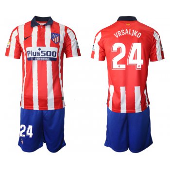 Men 2020-2021 club Atletico Madrid home 24 red Soccer Jerseys