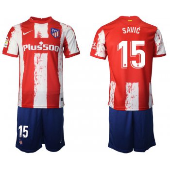 Men 2021-2022 Club Atletico Madrid home red 15 Nike Soccer Jersey