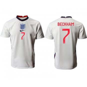 Men 2021 Europe England home AAA version 7 white soccer jerseys