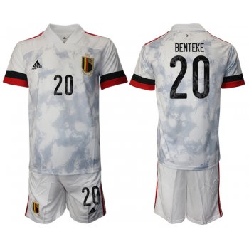 Men 2021 European Cup Belgium away white 20 Soccer Jersey