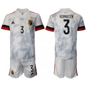 Men 2021 European Cup Belgium away white 3 Soccer Jersey