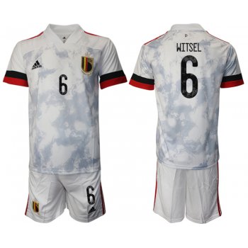 Men 2021 European Cup Belgium away white 6 Soccer Jersey