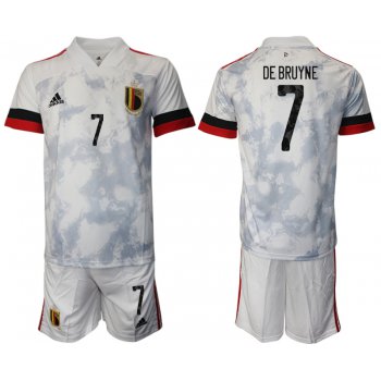 Men 2021 European Cup Belgium away white 7 Soccer Jersey