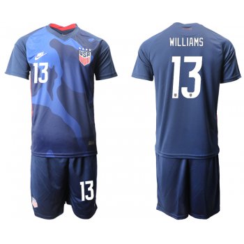 Men 2020-2021 Season National team United States away blue 13 Soccer Jersey1