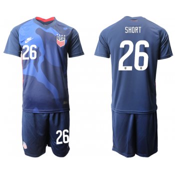 Men 2020-2021 Season National team United States away blue 26 Soccer Jersey