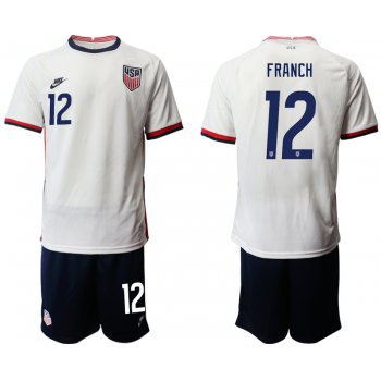 Men 2020-2021 Season National team United States home white 12 Soccer Jersey