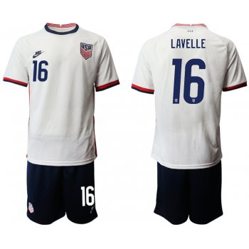 Men 2020-2021 Season National team United States home white 16 Soccer Jersey