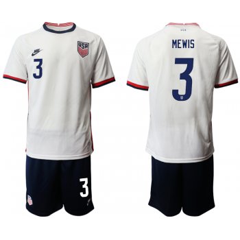 Men 2020-2021 Season National team United States home white 3 Soccer Jersey