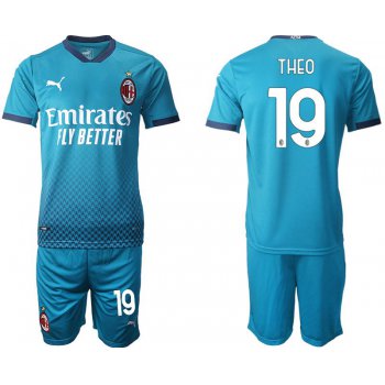 Men 2020-2021 club AC milan away 19 blue Soccer Jerseys