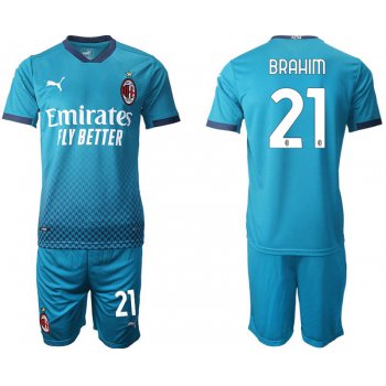 Men 2020-2021 club AC milan away 21 blue Soccer Jerseys