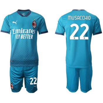 Men 2020-2021 club AC milan away 22 blue Soccer Jerseys1