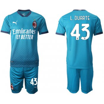 Men 2020-2021 club AC milan away 43 blue Soccer Jerseys