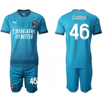 Men 2020-2021 club AC milan away 46 blue Soccer Jerseys