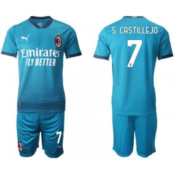 Men 2020-2021 club AC milan away 7 blue Soccer Jerseys