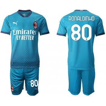 Men 2020-2021 club AC milan away 80 blue Soccer Jerseys