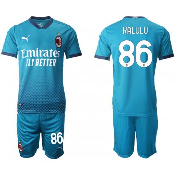 Men 2020-2021 club AC milan away 86 blue Soccer Jerseys