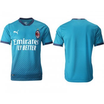 Men 2020-2021 club AC milan away aaa version blue Soccer Jerseys