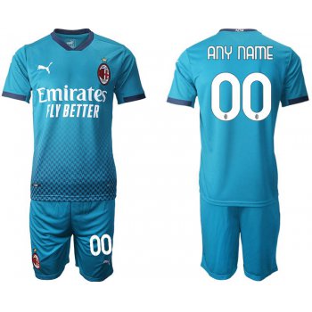 Men 2020-2021 club AC milan away customized blue Soccer Jerseys