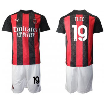 Men 2020-2021 club AC milan home 19 red Soccer Jerseys